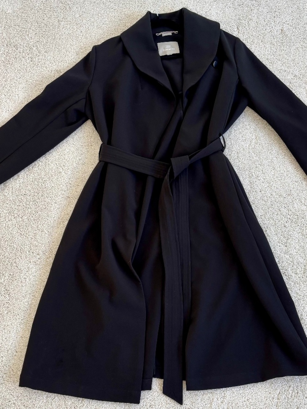 Soia & Kyo Black Belted Wrap Coat